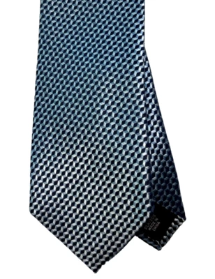 Corbata Michael Kors Hombre 100% Seda Azul Claro Espiga Look Cuadrados 59x3.25 Foto 1 de 4