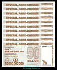 Zimbabwe 50 Billion Dollars Special Agro Cheque X 10 PCS  2008, P-63, UNC