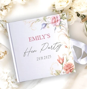 LIBRO DE VISITAS/ARTÍCULO DE REGALO RECUERDO PERSONALIZADO floral despedida de soltera CUBIERTA DURA - Imagen 1 de 4