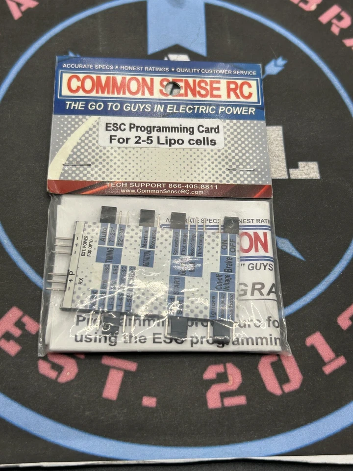Common Sense RC. ESC Programming Card For 2-5 Lipo cells - Image 1 of 1