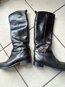 Tory Burch Black Leather Knee High Boots Size 6 - Picture 1 of 6