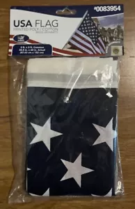 NEW USA FLAG BY INDEPENDENCE FLAG POLY/COTTON W/BRASS GROMMETS - 3ft x 5ft - Picture 1 of 2