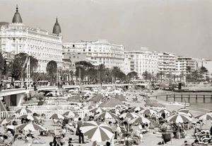 Cannes La Croisette Costa Azzurra Spiaggia!!! Riprod. Stampa Foto Antica an.50 - Picture 1 of 3
