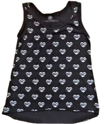 Camiseta sin mangas SOULCYCLE SC Heart blanca y negra talla S gimnasio correr spinning ciclo usada en excelente estado Foto 1 de 2