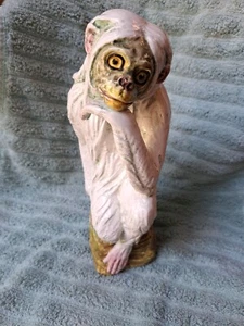 Vintage italienische Majolika Mid Century Keramik Affe Skulptur, Hollywood Regency - Bild 1 von 15