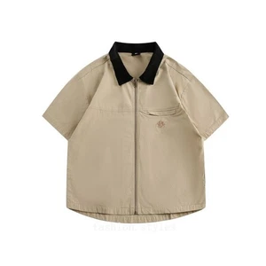 Estilo Vintage Verano Nuevo Retro Bordado Suelto Ropa de Trabajo Camisa Manga Corta Hombres - Imagen 1 de 26