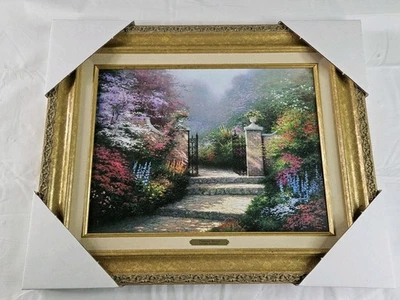 Thomas Kinkade Victorian Garden 21.5" x 17.25" COA II 1997 Edition 16 x 12 NOS - Image 1 of 4