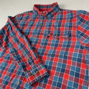 Best Made Co Shirt Mens XL Red Blue Indigo Check Linen Blend Preppy Button Down - Picture 1 of 13