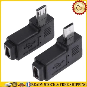 2Pcs Mini USB To Micro USB Elbow Converter Left Right Angled for Data Transfer * - Imagen 1 de 9