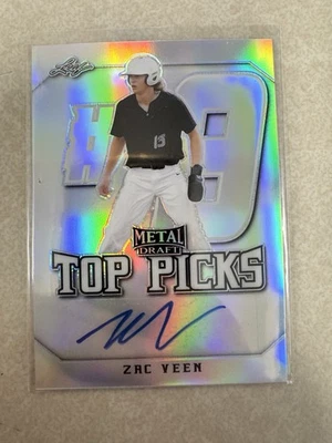 Zac Veen 2020 Leaf Metal Draft Top Picks Autographs Silver Auto #TP-ZV1 - Image 1 of 2
