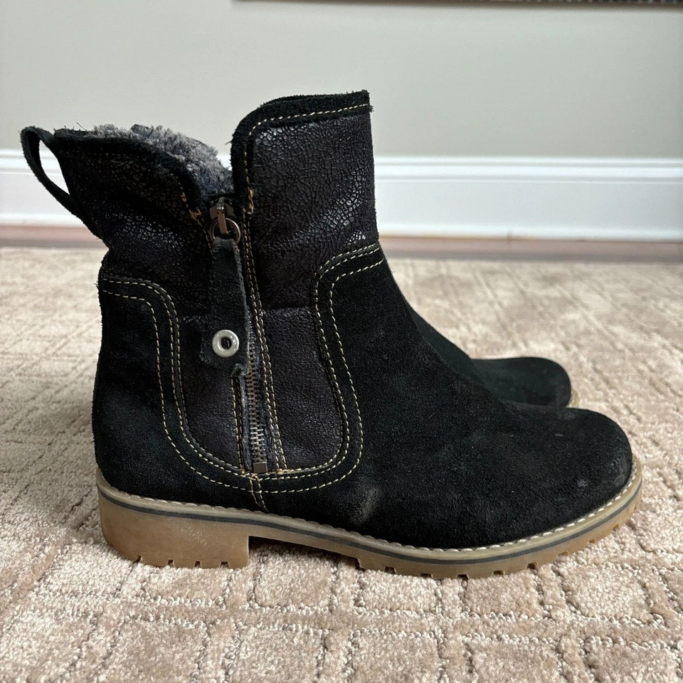 Botas Eric Michael Denver para mujer 39 gamuza negras holgadas forradas de piel sintética cálidas acogedoras Foto 1 de 4