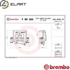 BRAKE CALIPER F BR 090 FOR VW CRAFTER/30-50/Van/30-35/Bus/Platform/Chassis 2.0L - Picture 1 of 9