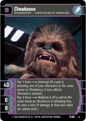STAR WARS FREE BATTLE YAVIN BOOSTER + CHEWBACCA (A) FOIL NM/M scratches - Image 1 of 2