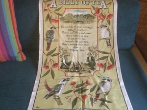 Blly of Tea tea towel ‘Greetinigs Yakandandah’ with kookaburras new & unused - Picture 1 of 5