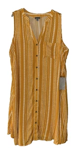 WOMENS J For Justify V-Neck Sleeveless Shirt Dress 2X BUTTON DOWN LIGHT WEIGHT - Picture 1 of 13