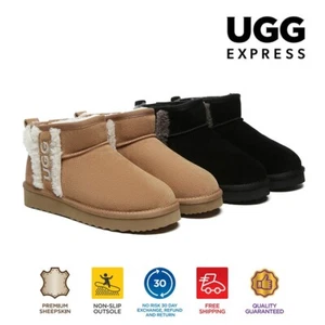 AUSTRALIAN SHEPHERD® UGG Boots Sheepskin Wool Shearling Lined Ultra Mini Darby - Picture 1 of 18
