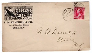 1894 Utica NY Crow Cigar F.M. Kendrick & Co Tobacco Advertising Cover - Picture 1 of 2