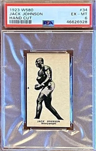 POP 1 PSA 6 Jack Johnson 1923 W580 Hand Cut Vintage Promo Heavyweight Profile 1^ - Picture 1 of 4