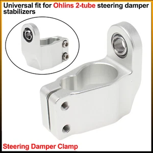 1x Steering Damper Clamp Universal for Ohlins 2-tube steering damper stabilizers - Picture 1 of 20