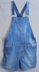 Vigoss Girls Size Large L Overall Shorts Denim Jeans Dark Wash Shortalls - Picture 1 of 9