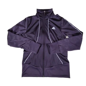 ADIDAS Track Jacket Boys Sz 5 Zipper White Stripe Logo High Collar Phone Pocket - Picture 1 of 10