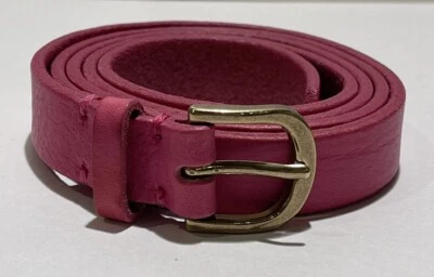 J Crew CINTURÓN DE CUERO ROSA 3/4 X 40” Talla M Suave Hermosa Barbie Foto 1 de 4