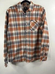 O'Neill Standard Fit Flannel Shirt Burnt Orange Plaid Size S Mens Long Sleeve - Picture 1 of 8