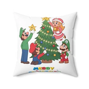 Christmas Pillow with Cover-Merry Christmas Design for Gamers-Throw Pillows - Picture 1 of 6