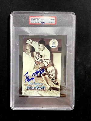 PSA/DNA 9 AUTO GRADE FLEMING FLEM MACKELL BOSTON BRUINS AUTOGRAPH SIGNED PHOTO - Image 1 of 3