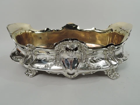 Antique Jardiniere Belle Epoque Rococo Centerpiece Bowl French 950 Silver Tetard Cover