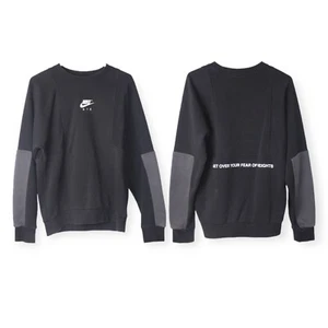 Nike Air Brushed Back Fleece Pullover Black DD6403-010 Men’s Small Graphics - Picture 1 of 13