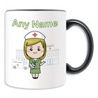 Personalised Gift NHS Nurse Light Green Blonde Mug Cup Birthday Xmas Name Text