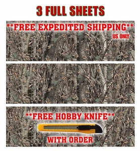 3 CAMO DECALS MADE FROM 3M WRAP VINYL 48"x15" TRUCK CAMO TREE PRINT CAMOUFLAGE - Picture 1 of 10
