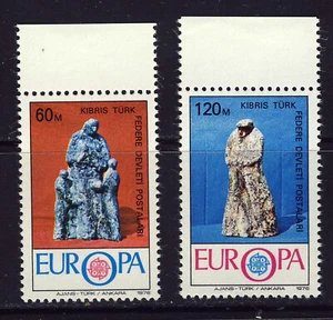 TÜRKISCH-ZYPRIOTISCHE POSTS 1976 Das Europa-Set SG 27 & SG 28 postfrisch - Bild 1 von 2
