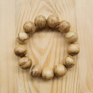 18 MM Nice Oil Lines Papua Aquilaria Agarwood Bracelet 11 Grams 13 Beads #86 - Picture 1 of 6