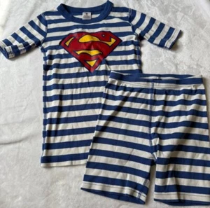 Boys Hanna Andersson Blue Stripe Superman Spiderman Hero Short John Pjs 140 10 - Picture 1 of 5