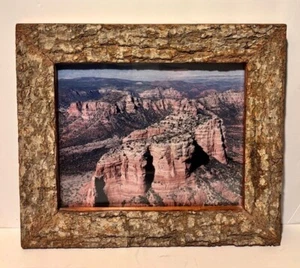 Rustic (real bark) frame with photograph of nature cannon - Picture 1 of 2