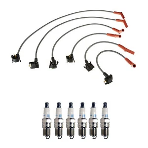 Denso Wire Set 8mm & 6 Double Platinum Spark Plugs 0.05 Kit For Ford Mazda 4.0L - Picture 1 of 1