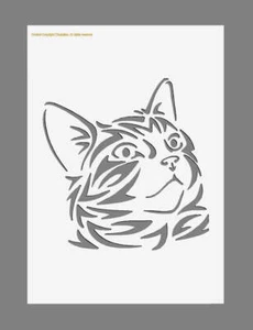 Cat Face Mylar Stencil 190 micron re-usable - Picture 1 of 5