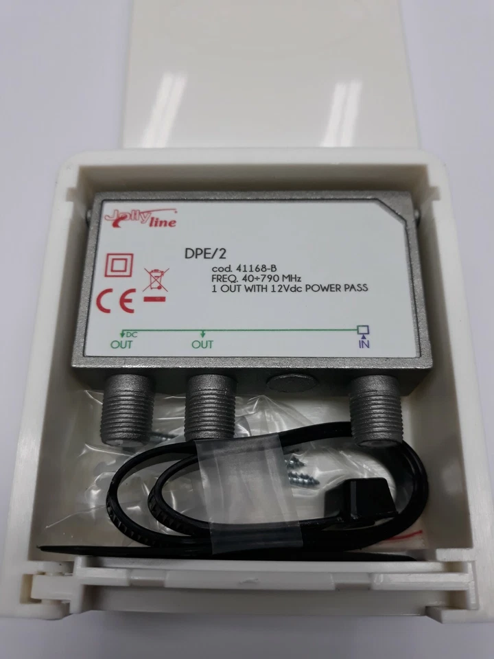 PARTITORE SPLITTER DA PALO ANTENNA TV 1 INGRESSO 2 USCITE GBS mod.DPE/2 - Immagine 1 di 1