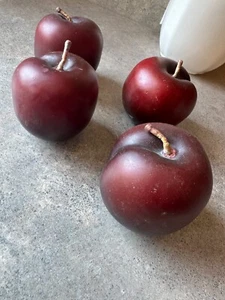 Artificial Plums Fake Faux Decorative Realistic Fruit Lot 4 Solid Resin? Heavy - Picture 1 of 9