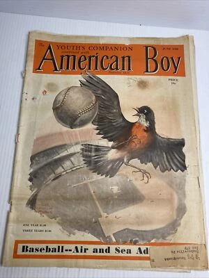 The Youth’s Companio, American Boy Vintage Magazine June 1936 Baseball Foto 1 de 4