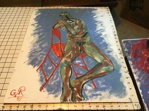 Original GISELLE RISK: BLACK MAN NUDE w LARGE DICK gay interest - 1997 SIGNED - Bild 1 von 3