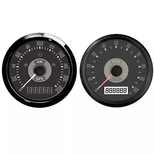 2 Gauge set 85mm Classical GPS Speedometer 200Km/H Tachometer Gauge for Car Boat - Picture 1 of 14