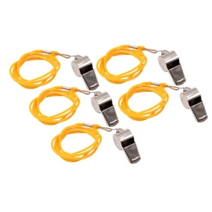 5pcs Edelstahlpfeife mit hängenden Seilsport -Schiedsrichter Pfeife - Zdjęcie 1 z 18