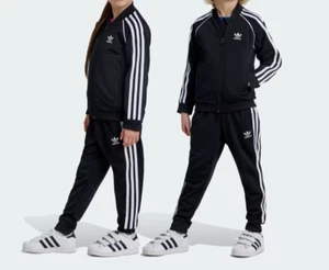 Adidas Originals SST Junior full Tracksuit Kids Zip Track Black 3months-8 Years - Picture 1 of 5