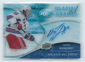 2009-10 UD Ice Michael Del Zotto Glacial Graphs autógrafo automático Rangers de radiocontrol - Imagen 1 de 1