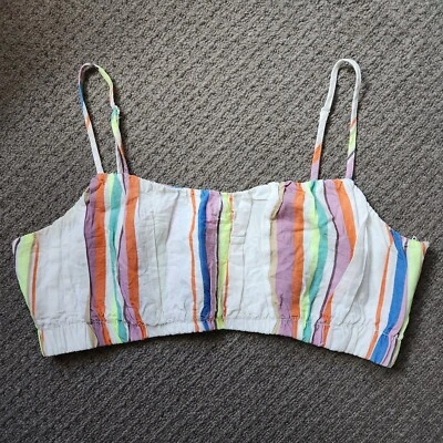 LEMLEM by LIYA KEBEDE x H&M Top Women Size M Multicoloured Crop Lyocell Linen - Image 1 of 4