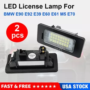 2Pcs Car LED License Number Plate Lights For BMW 3/4/5 Series E60 E90 F30 E92 US - Foto 1 di 9