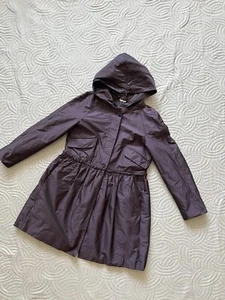 Miu Miu jacket coat size 44 with buttons, hood-collar, detachable color eggplan - Imagen 1 de 12